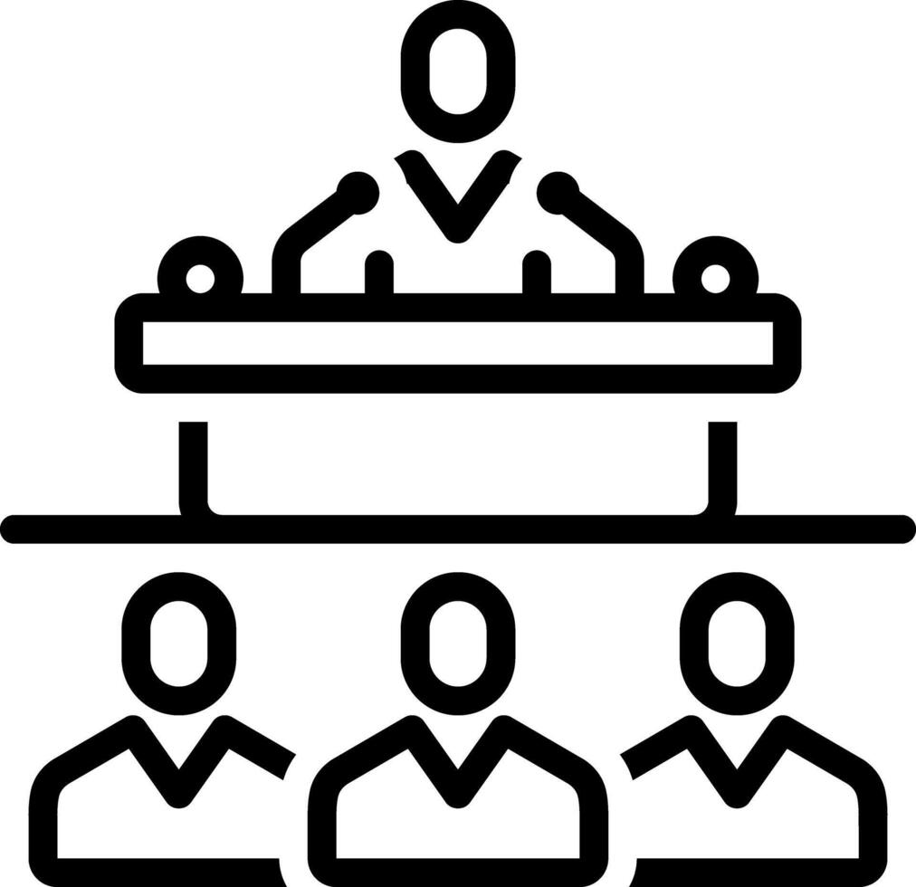 Black line icon for conference vector