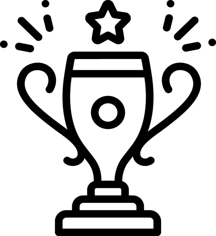 Black line icon for trophy vector