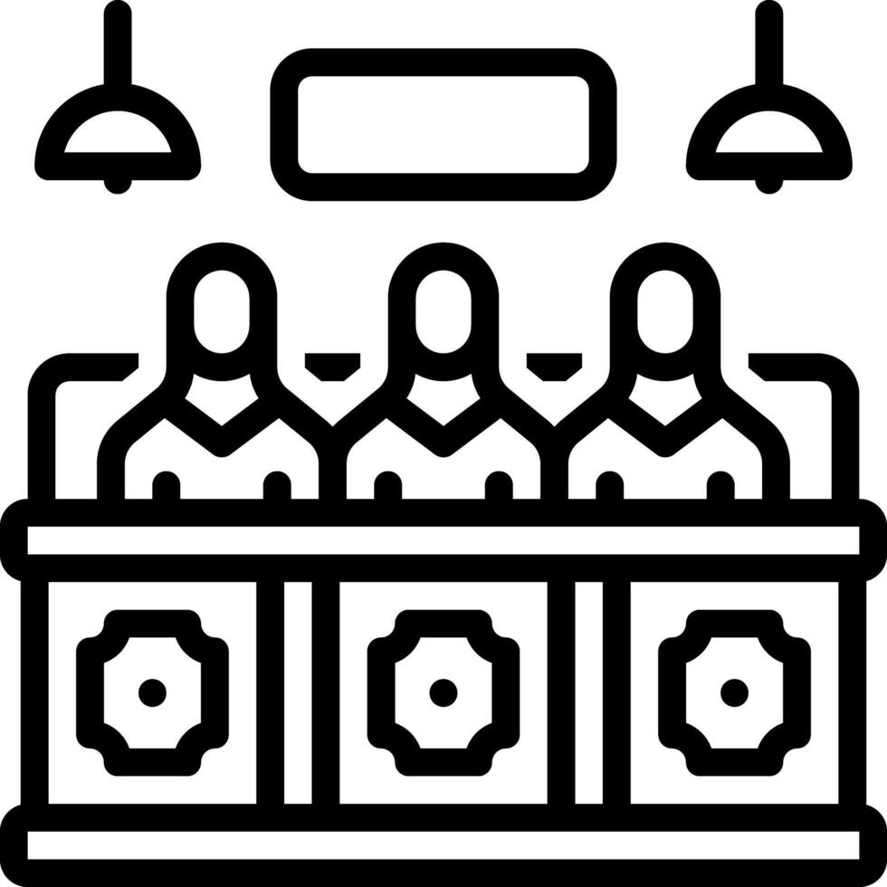 Black line icon for jury vector