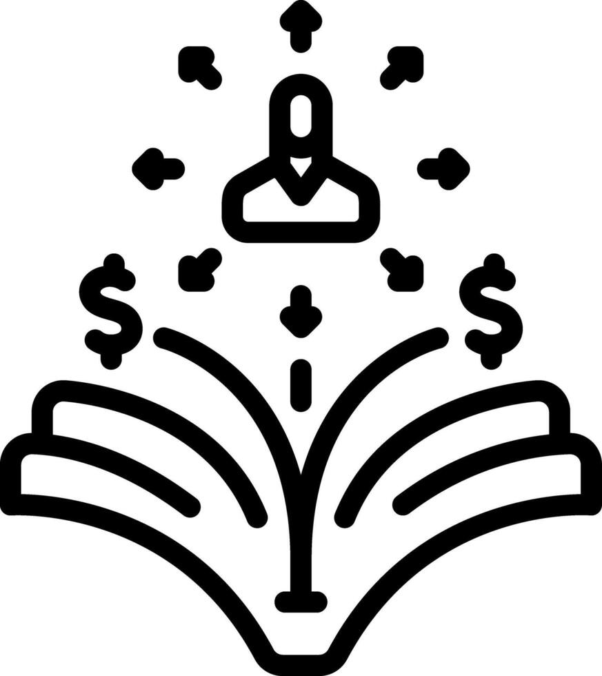 Black line icon for self directed vector