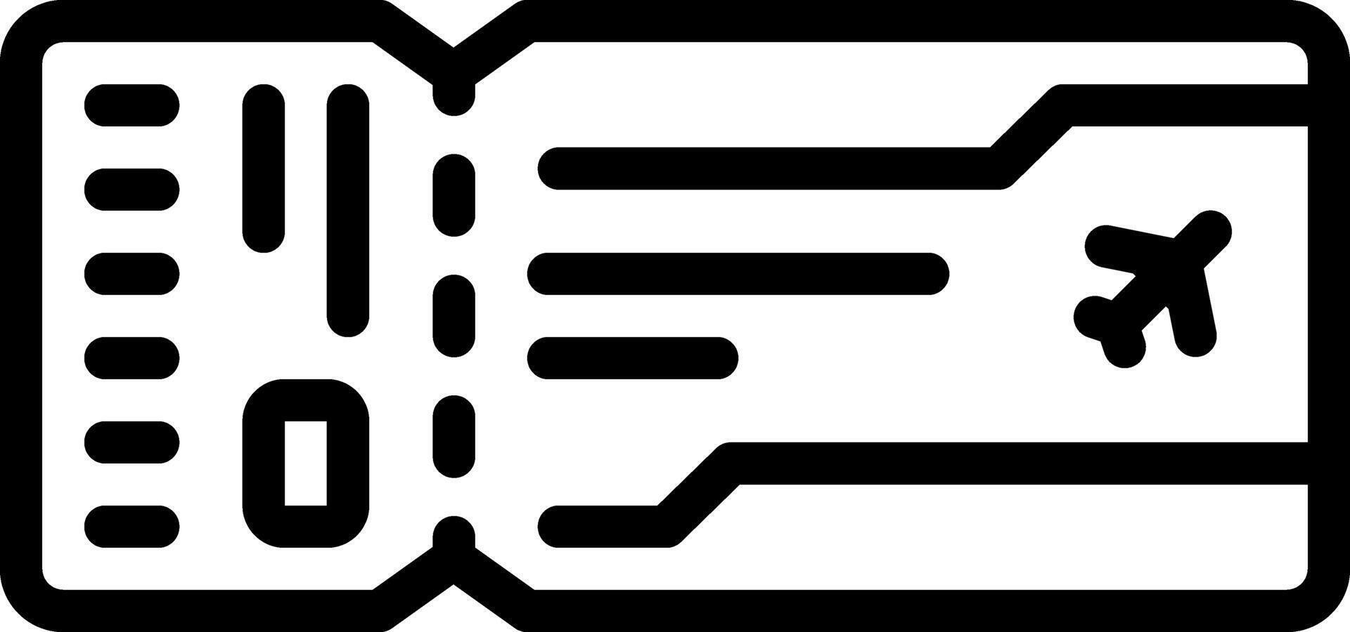 Black line icon for boarding pass vector