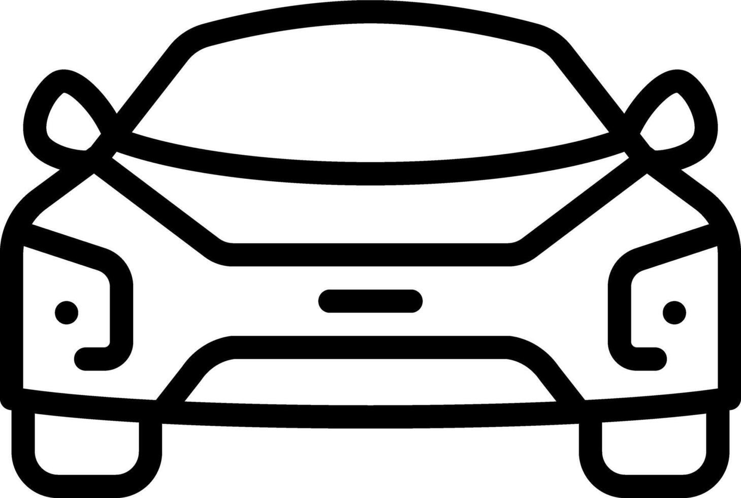 Black line icon for car vector
