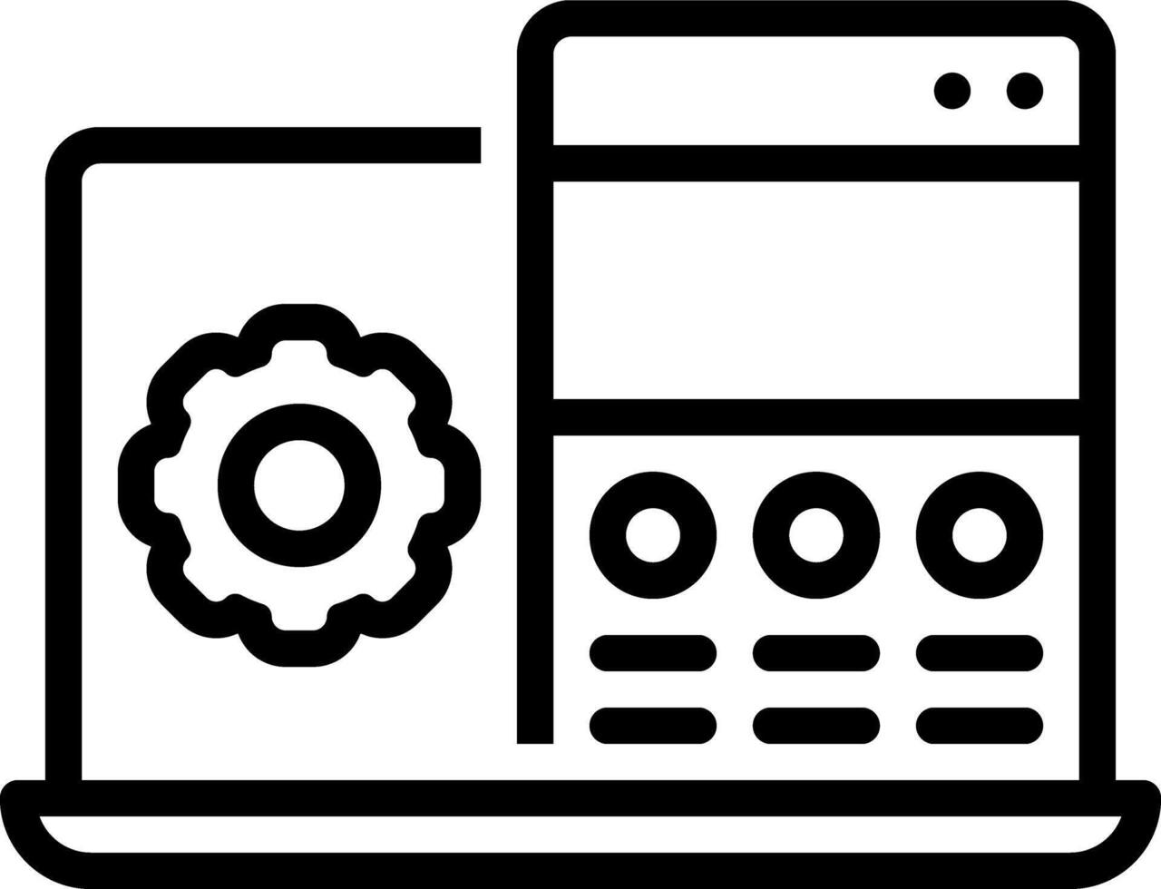 Black line icon for development vector