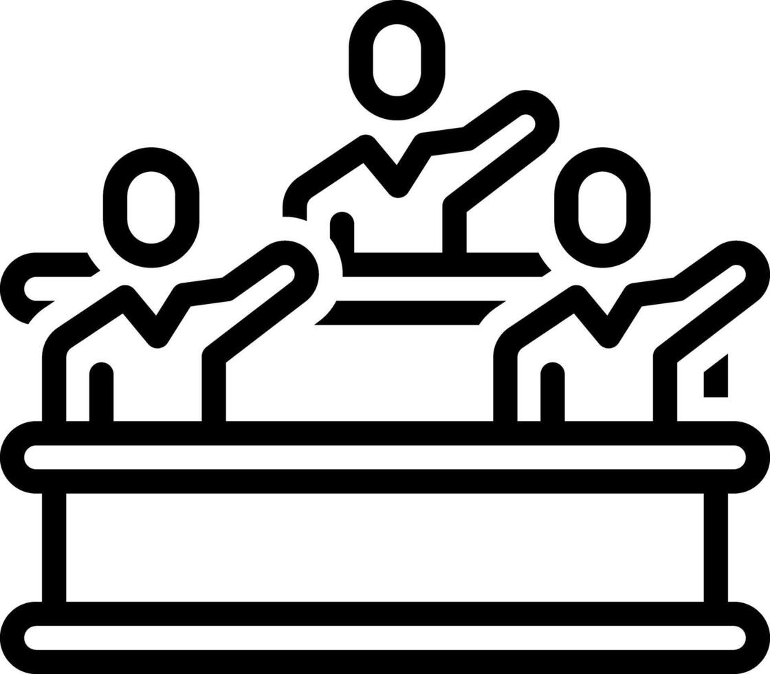Black line icon for participation vector