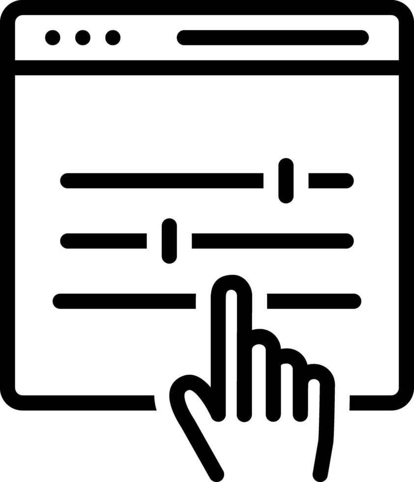 Black line icon for adjustment vector