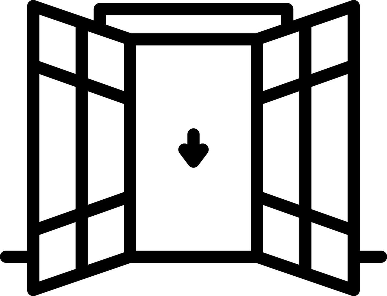 Black line icon for open vector
