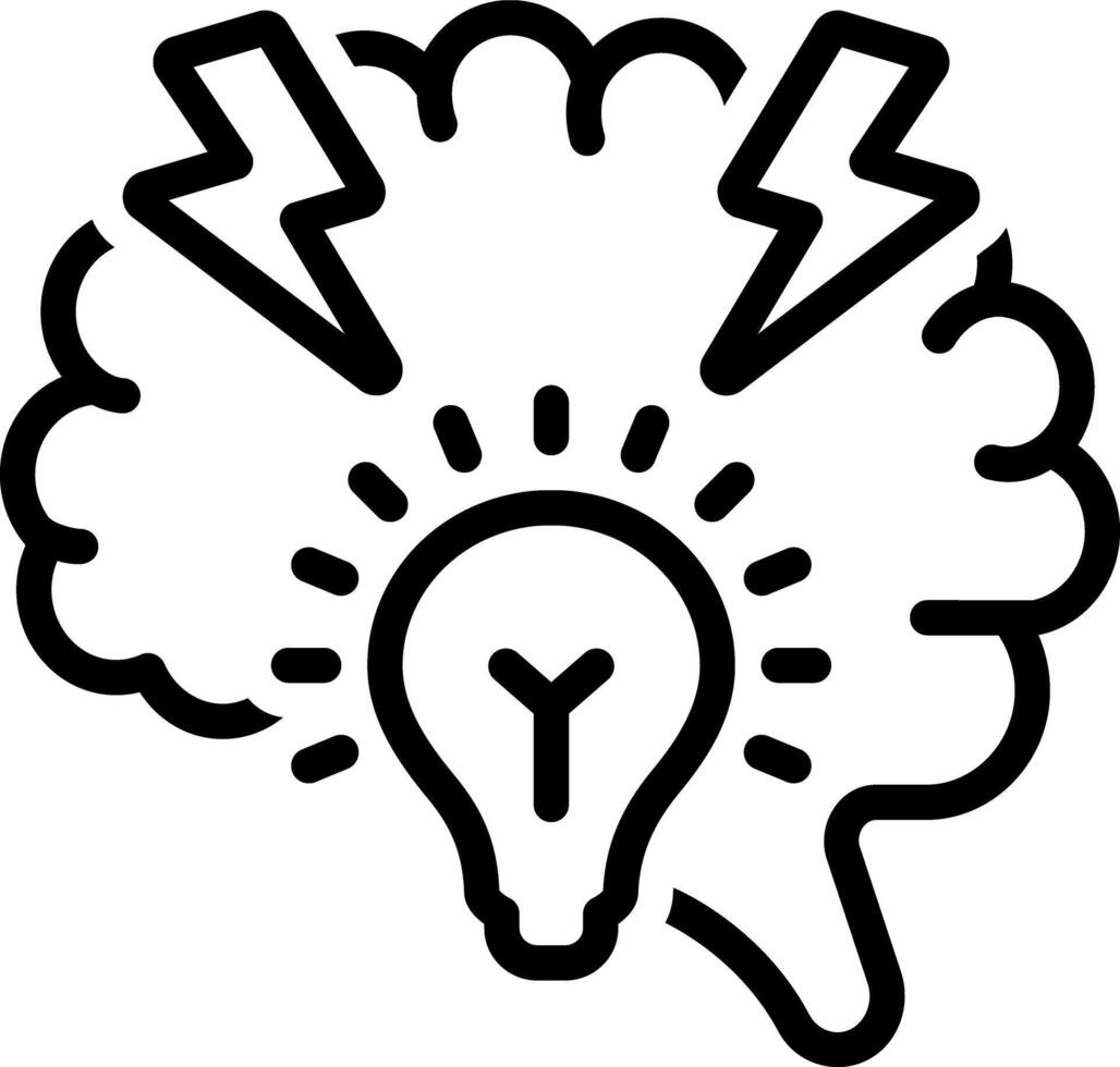 Black line icon for brainstorming vector