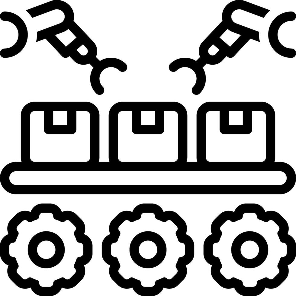 Black line icon for production vector
