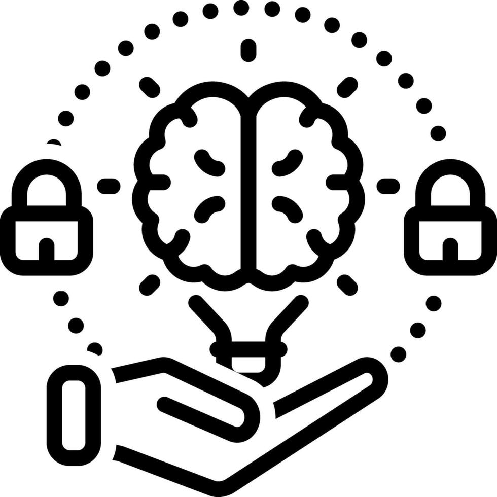 Black line icon for intellectual property vector