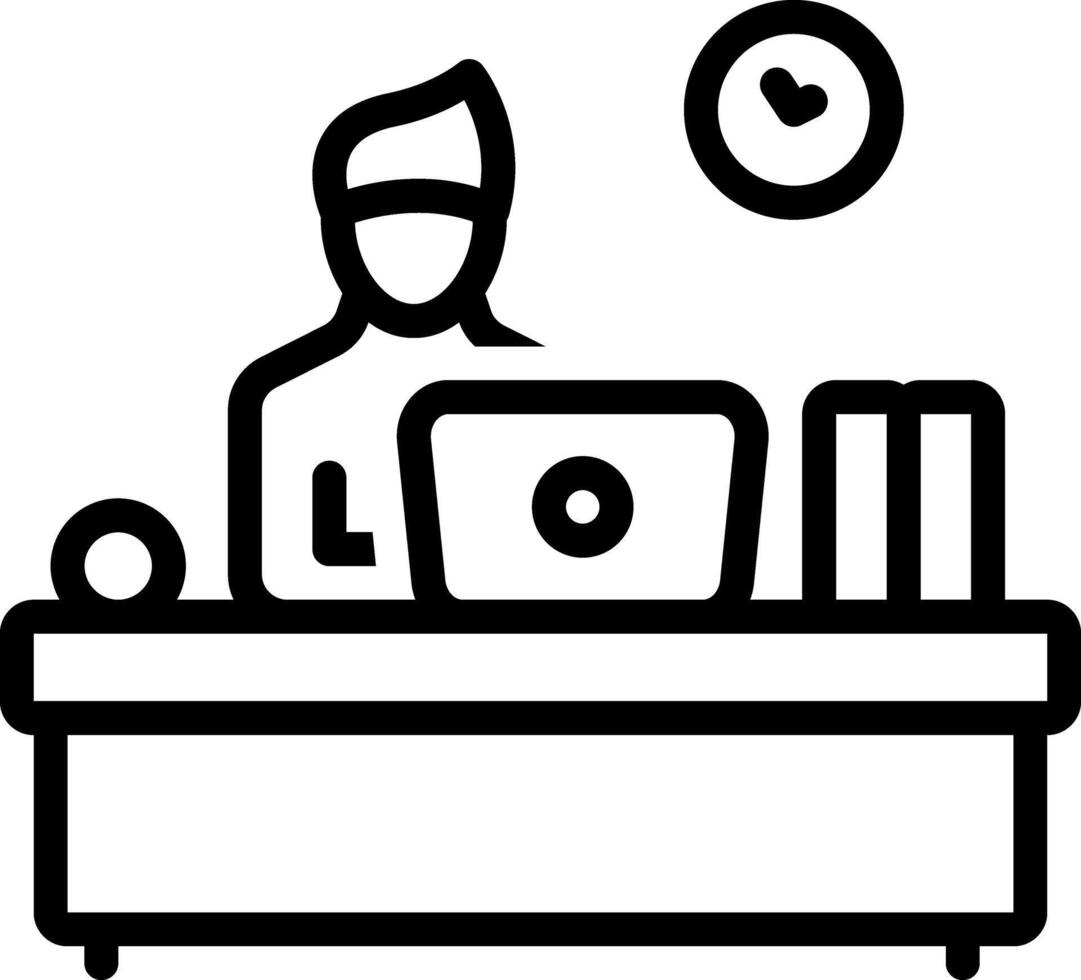 Black line icon for co worker vector
