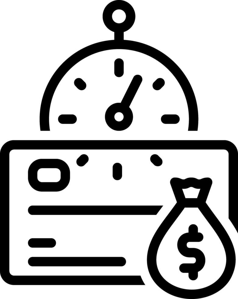 Black line icon for credit vector