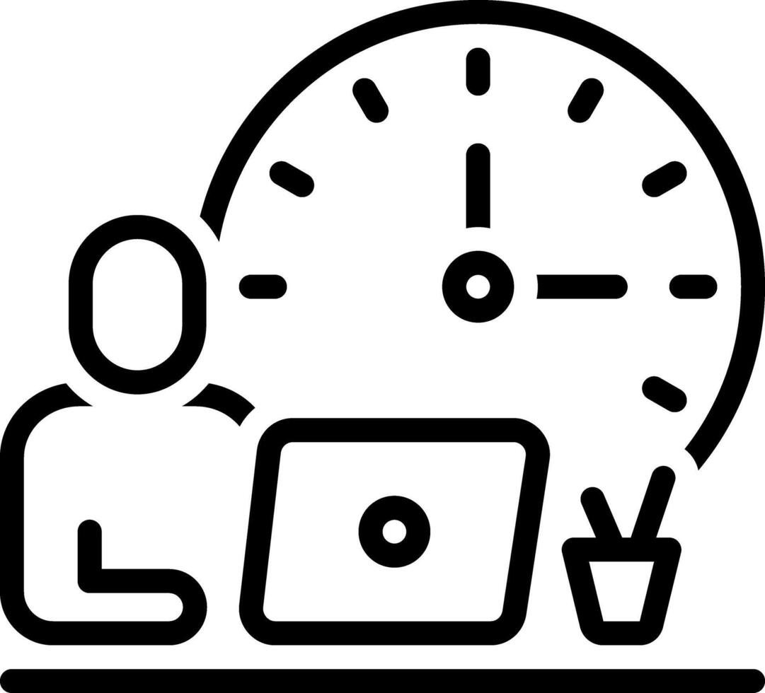 Black line icon for training vector