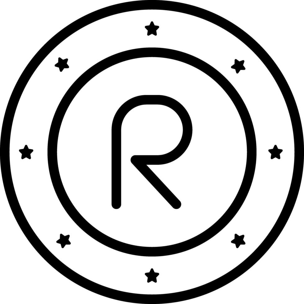 Black line icon for trademark vector