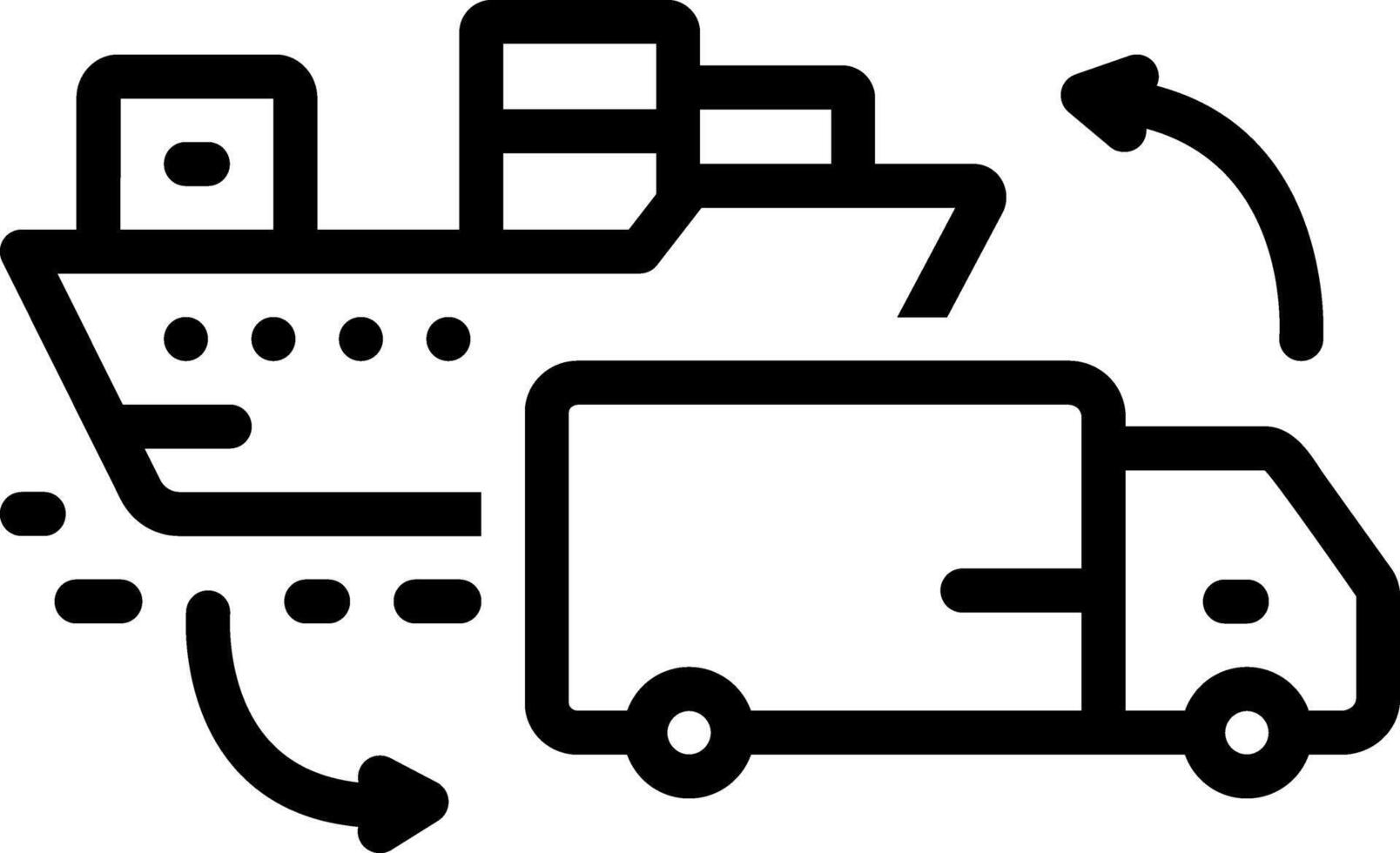 Black line icon for import export vector