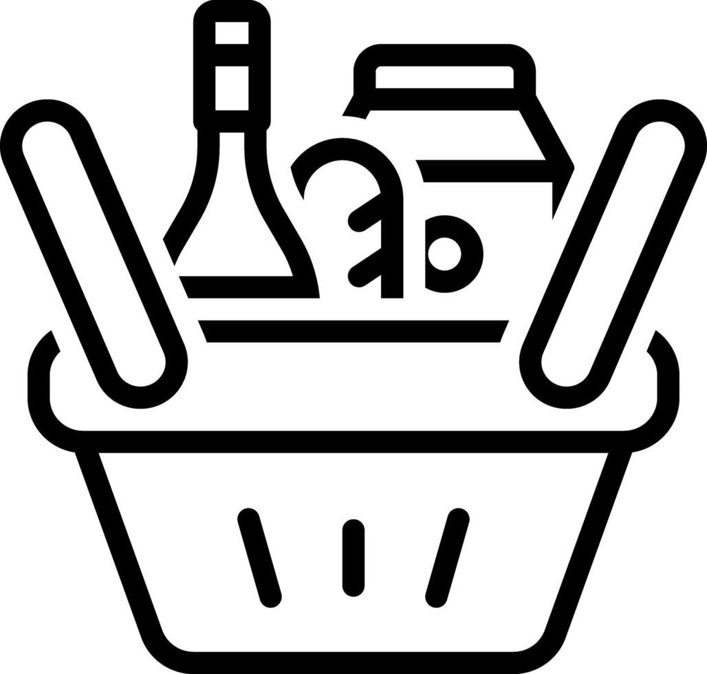 Black line icon for goods vector