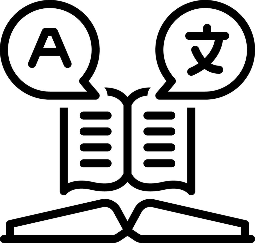 Black line icon for translate vector