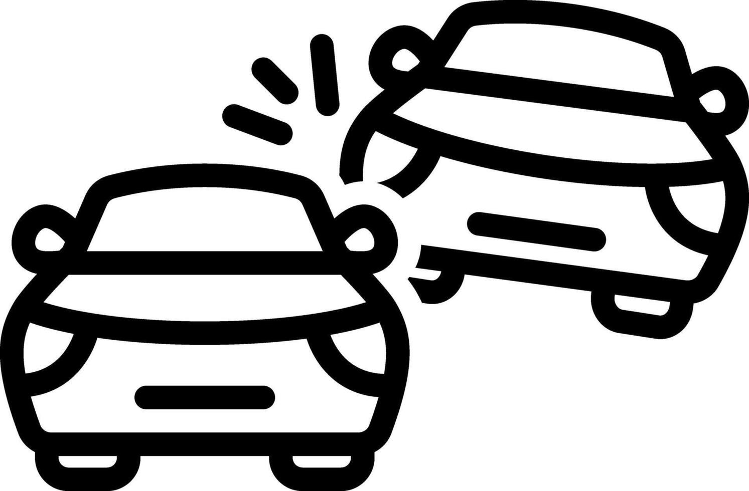 Black line icon for accident vector