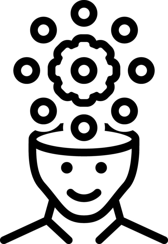 Black line icon for reasoning vector