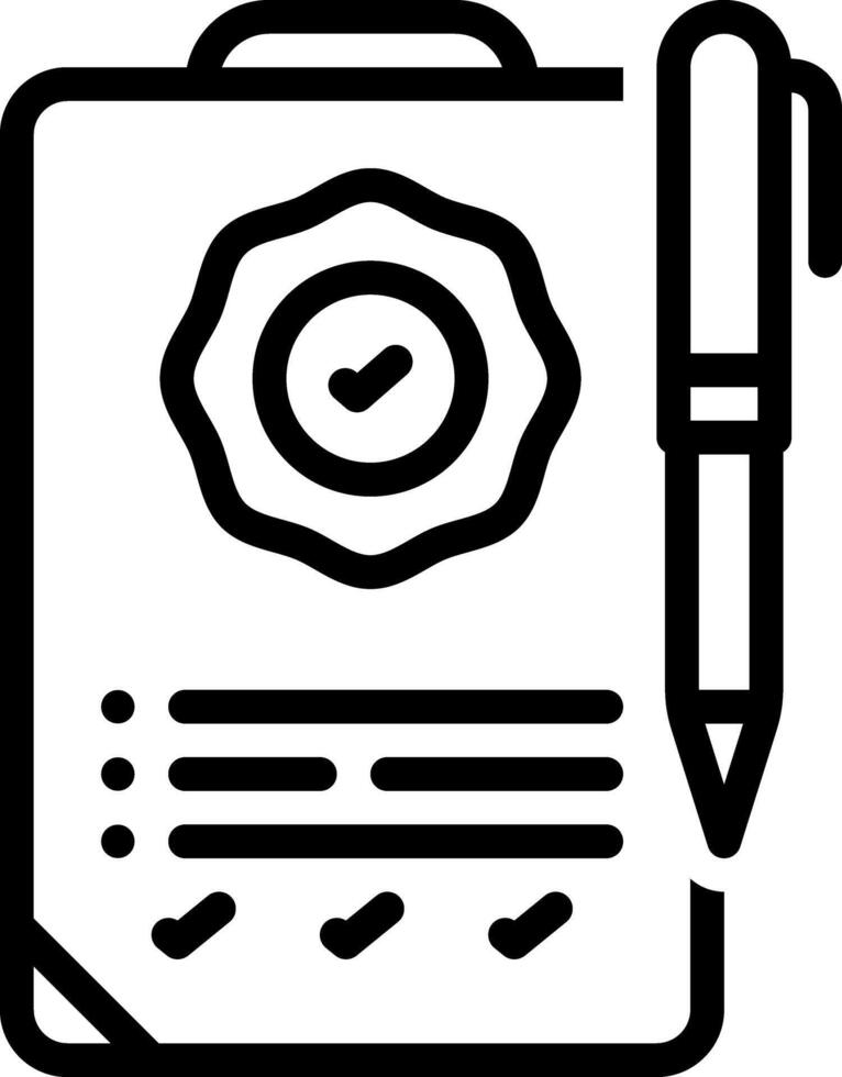 Black line icon for approved vector