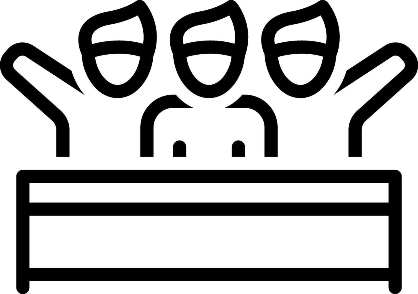 Black line icon for supportive encouraging vector