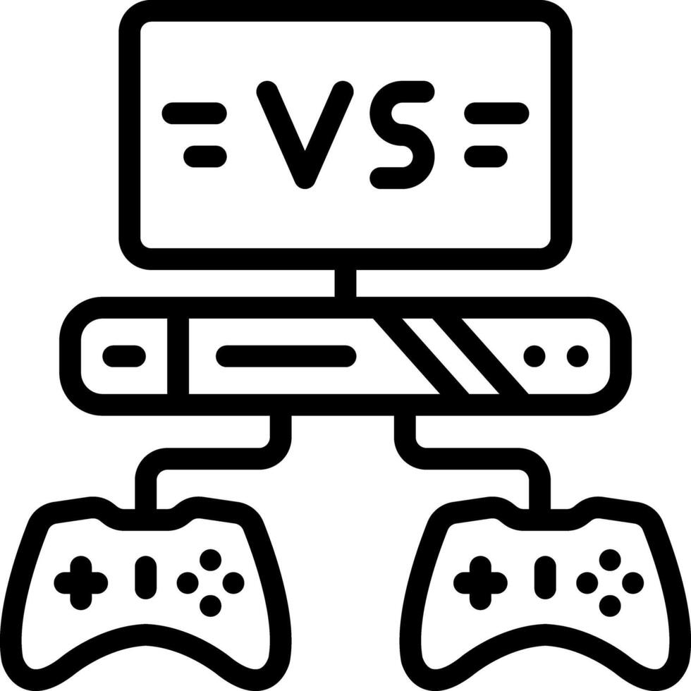 Black line icon for multiplayer vector
