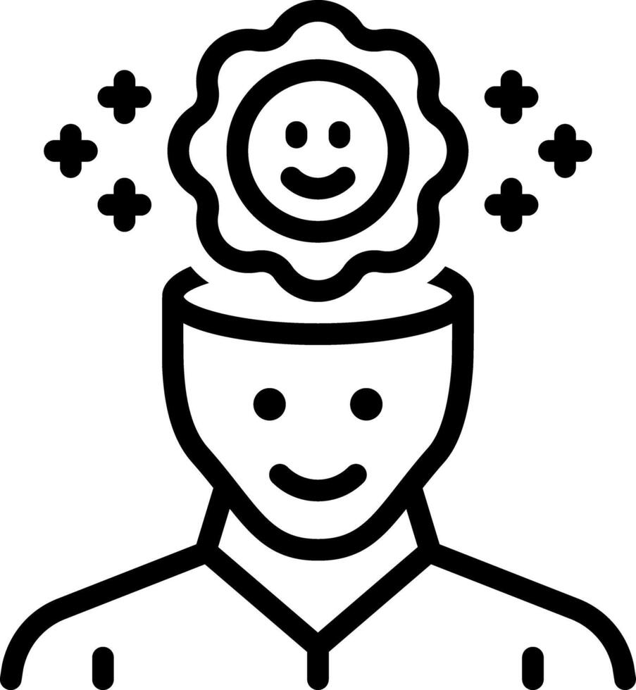 Black line icon for optimism vector