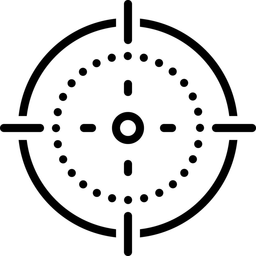Black line icon for target vector