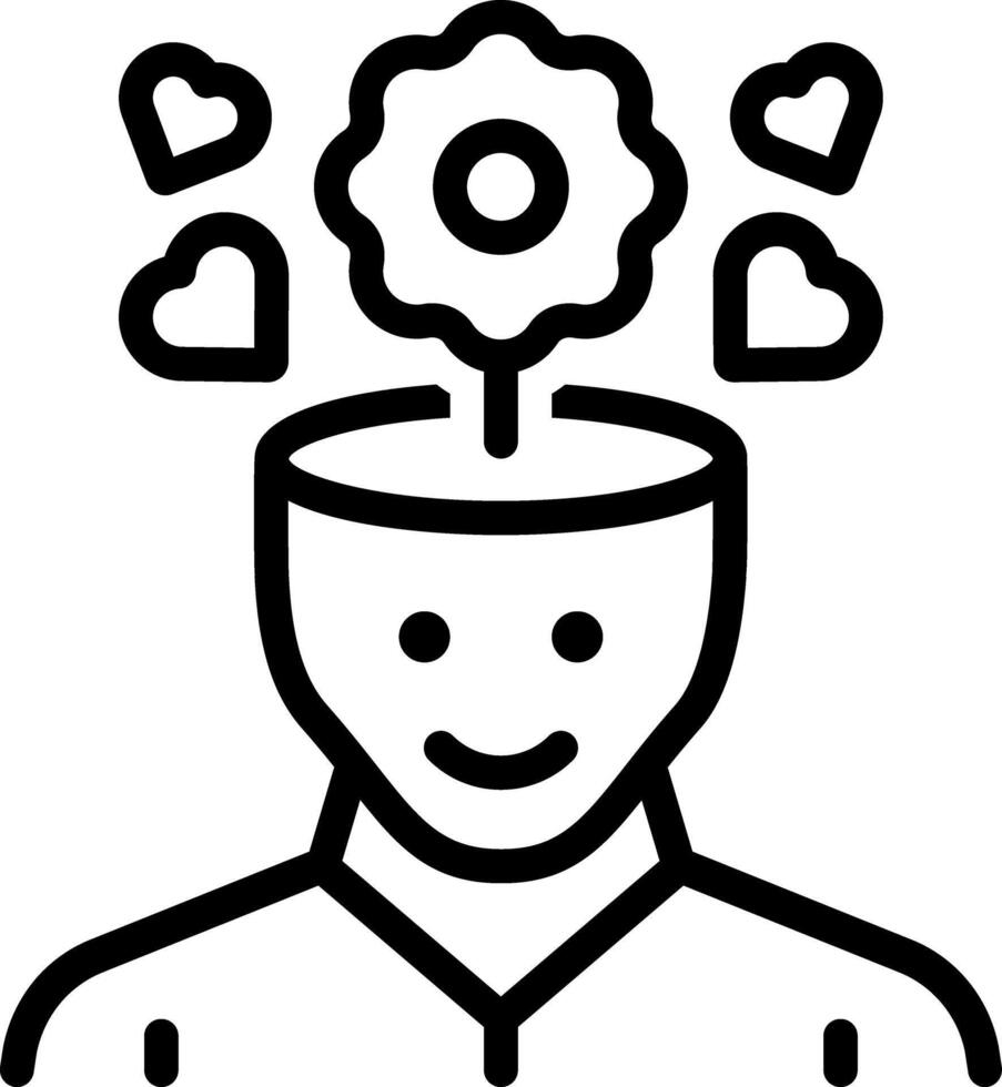 Black line icon for mindedness vector