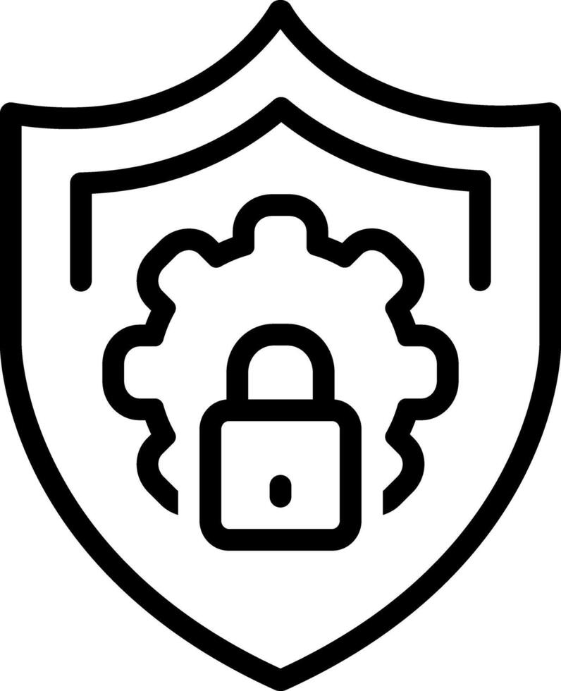 Black line icon for security vector