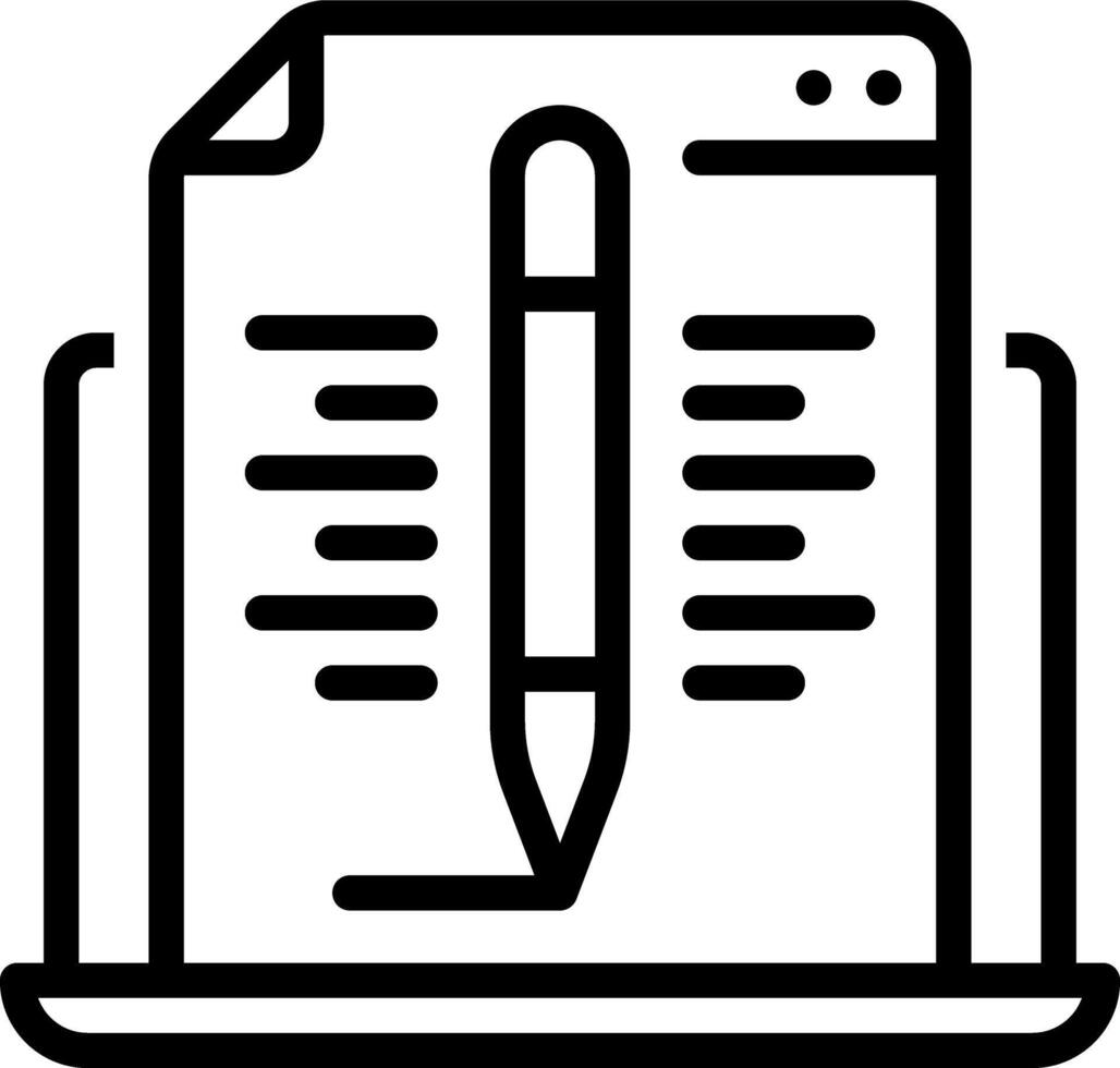 Black line icon for content vector