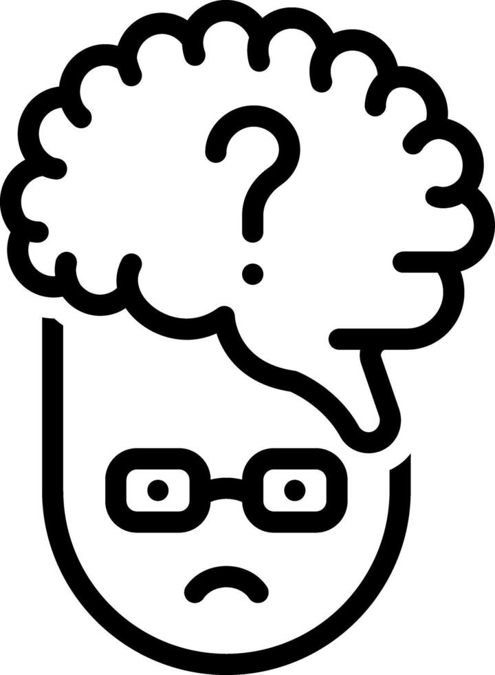 Black line icon for dementia vector