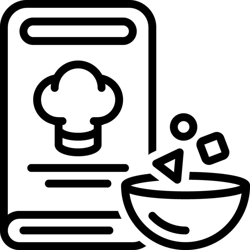 Black line icon for recipes vector