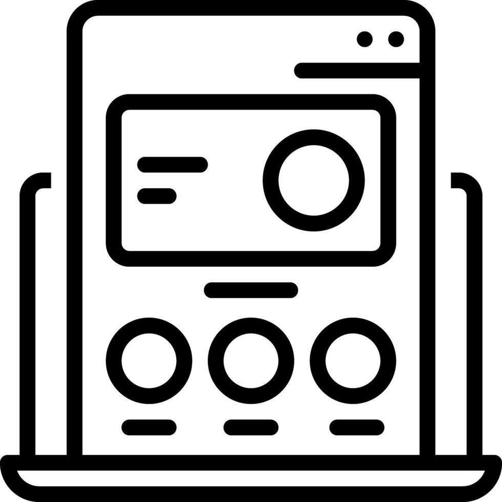 Black line icon for website vector
