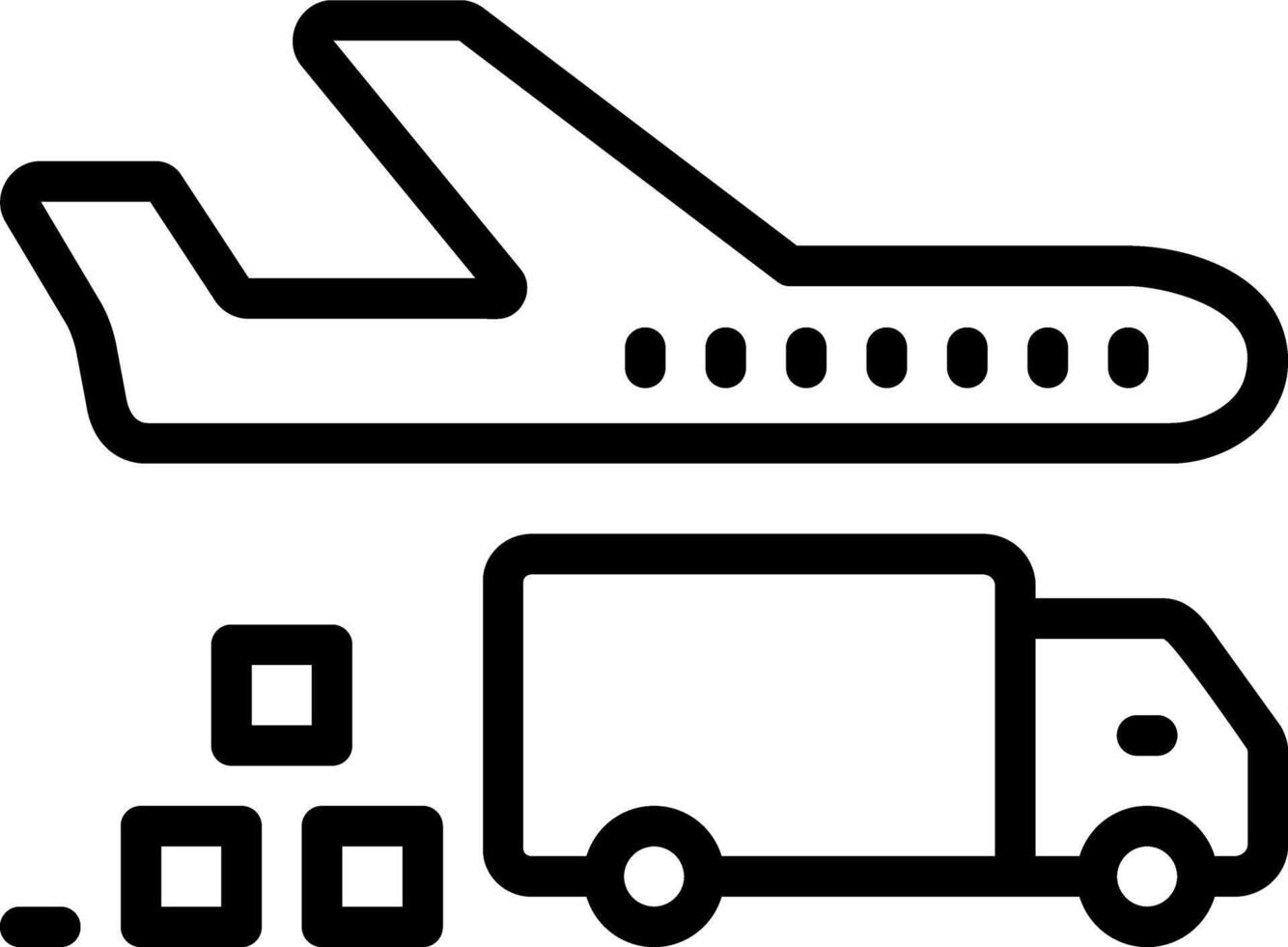 Black line icon for cargo vector