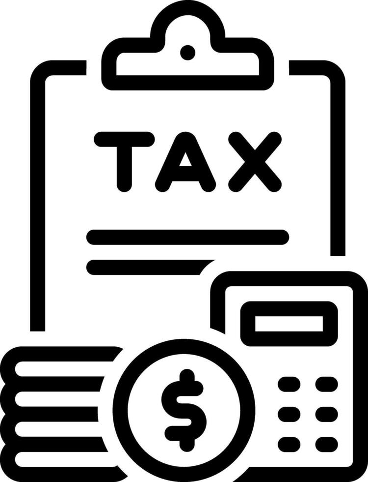 Black line icon for tax return vector