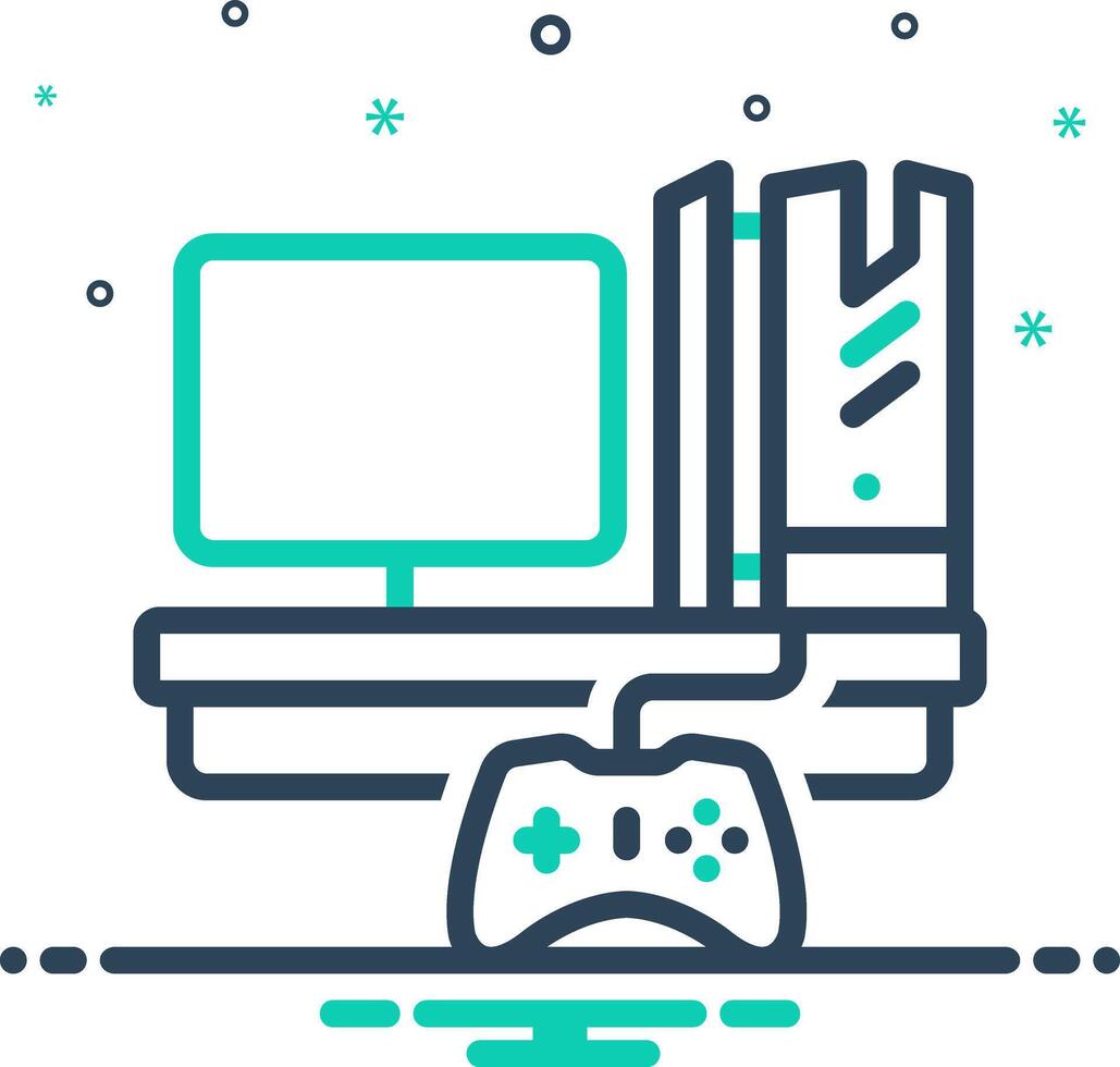 Mix icon for pc game vector