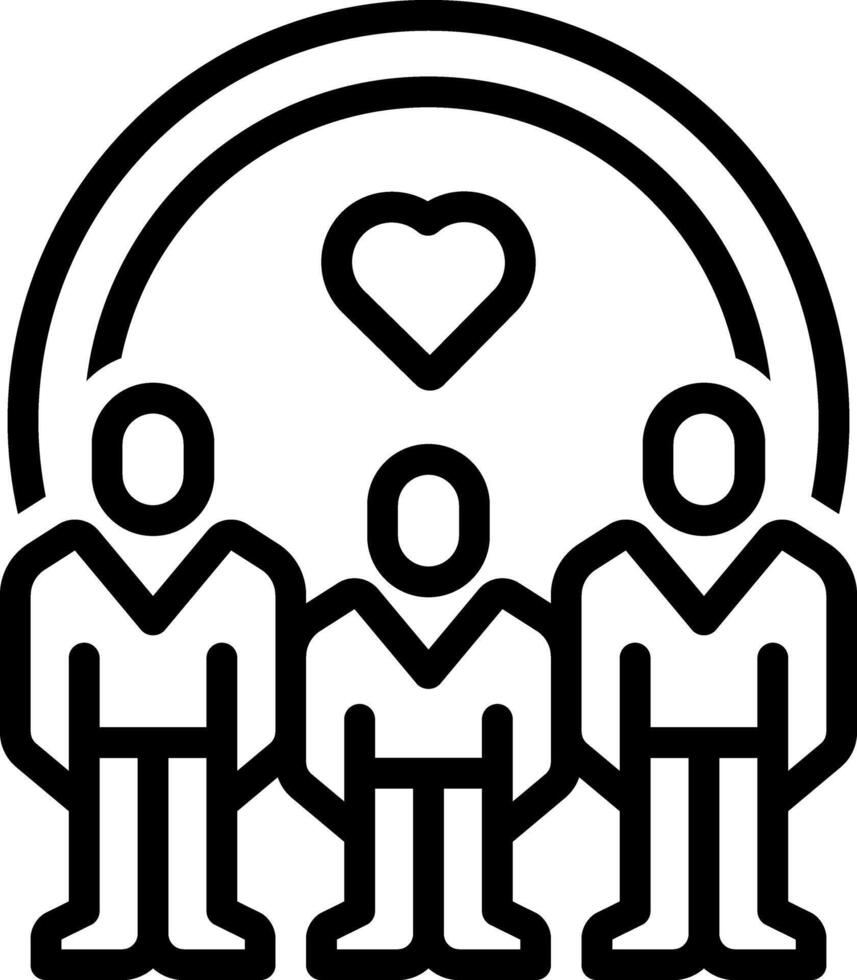 Black line icon for community vector