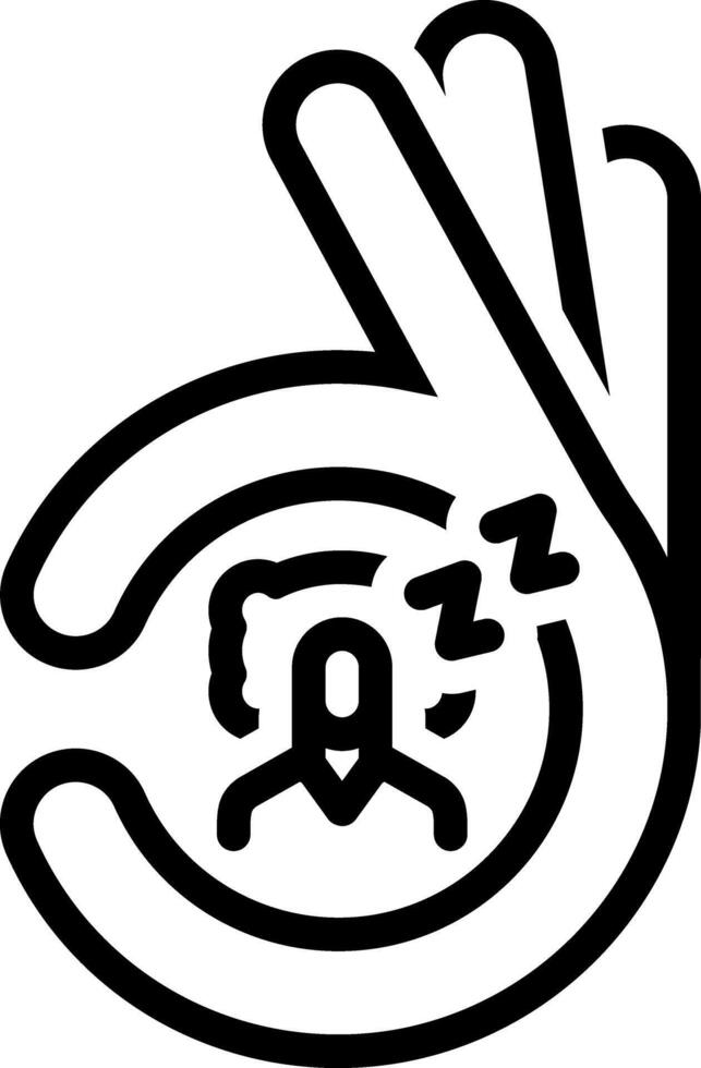 Black line icon for good sleep vector
