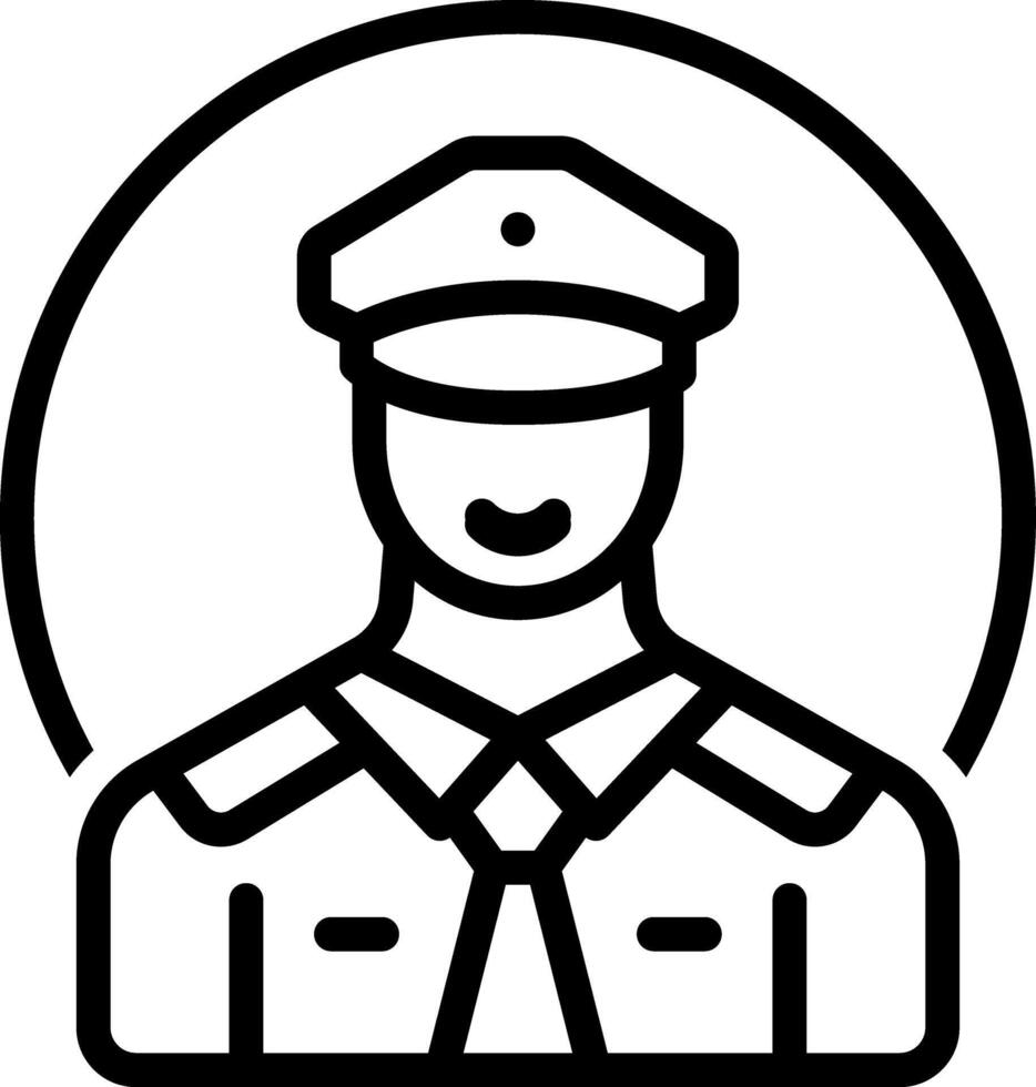 Black line icon for pilot vector