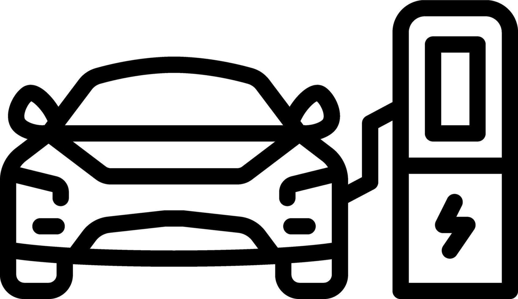 Black line icon for electric car vector