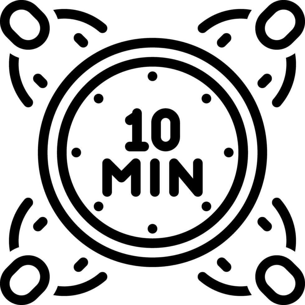 Black line icon for minutes vector