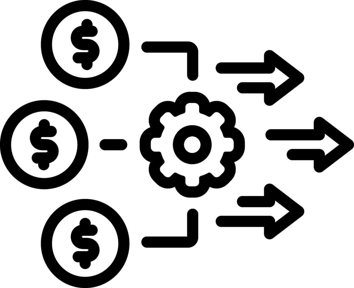 Black line icon for operational cost vector