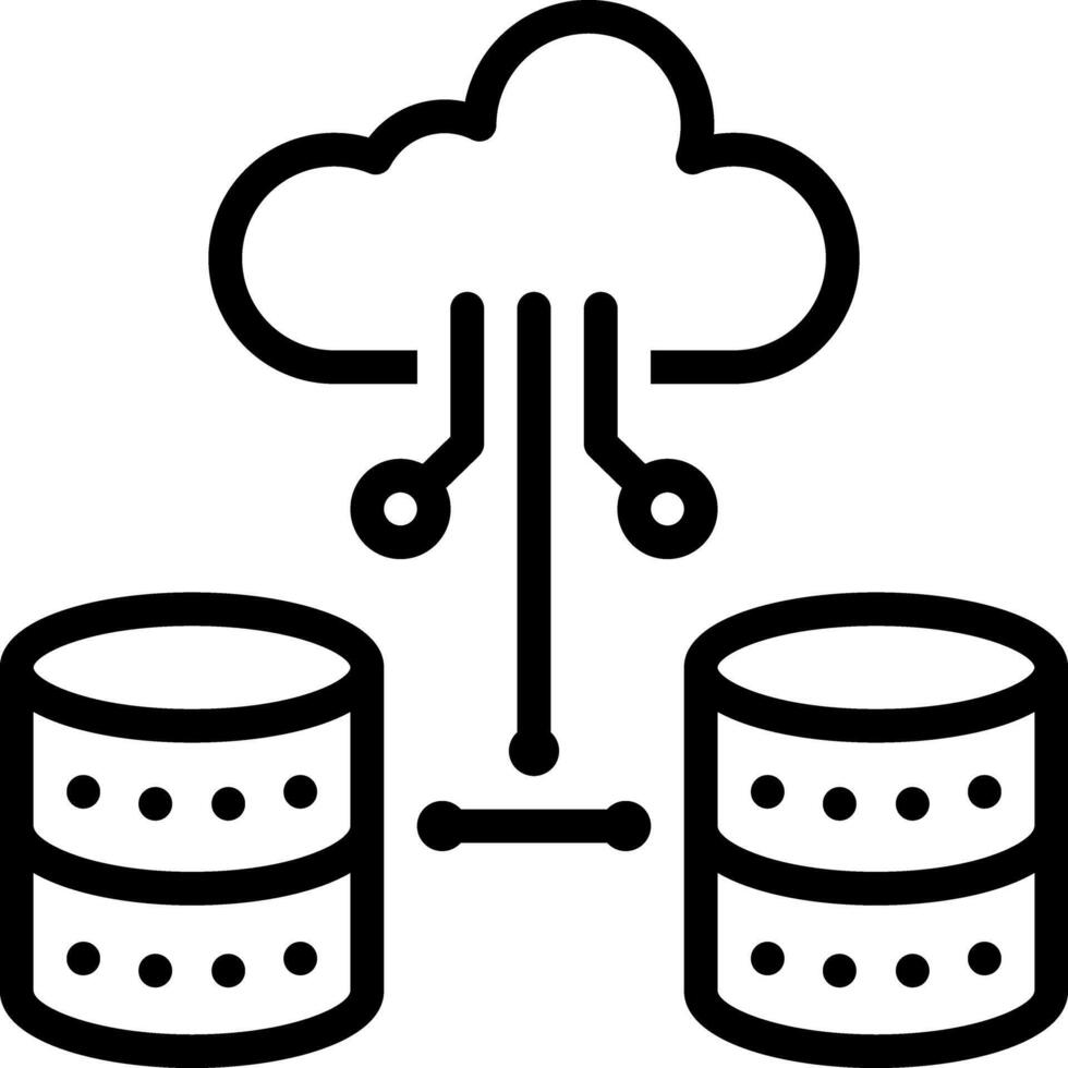 Black line icon for big data vector