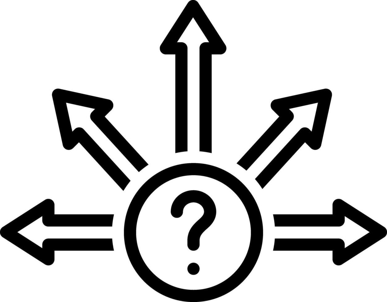 Black line icon for option vector