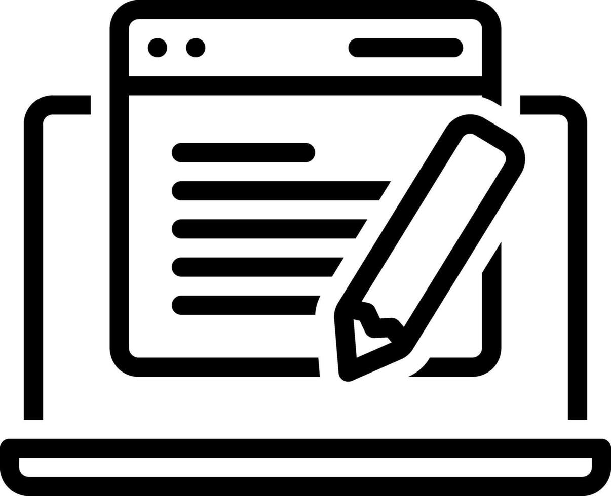 Black line icon for content vector