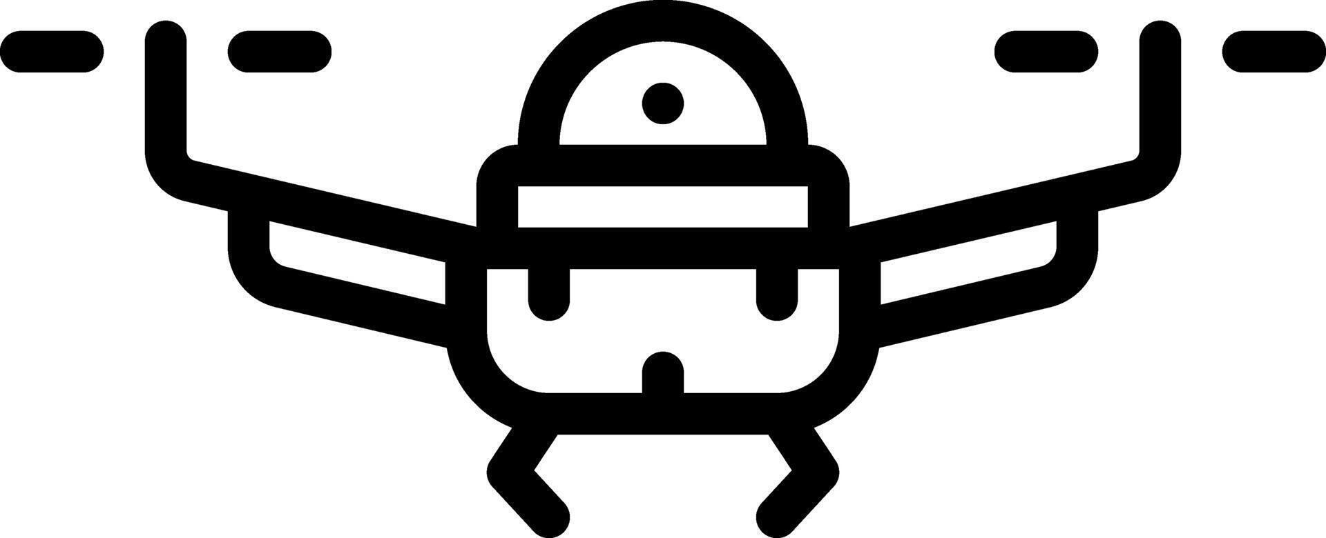 Black line icon for drone vector
