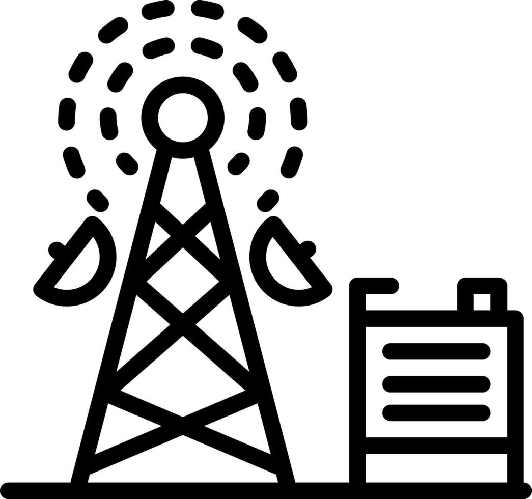 Black line icon for signal vector