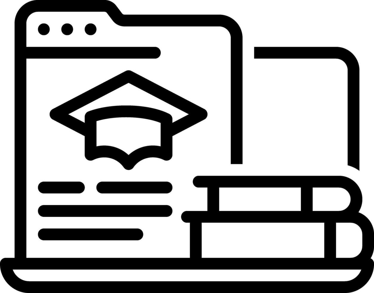 Black line icon for educational website vector