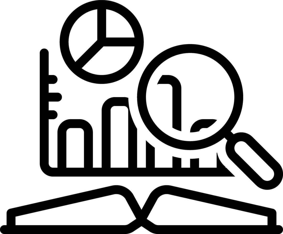 Black line icon for analysis vector