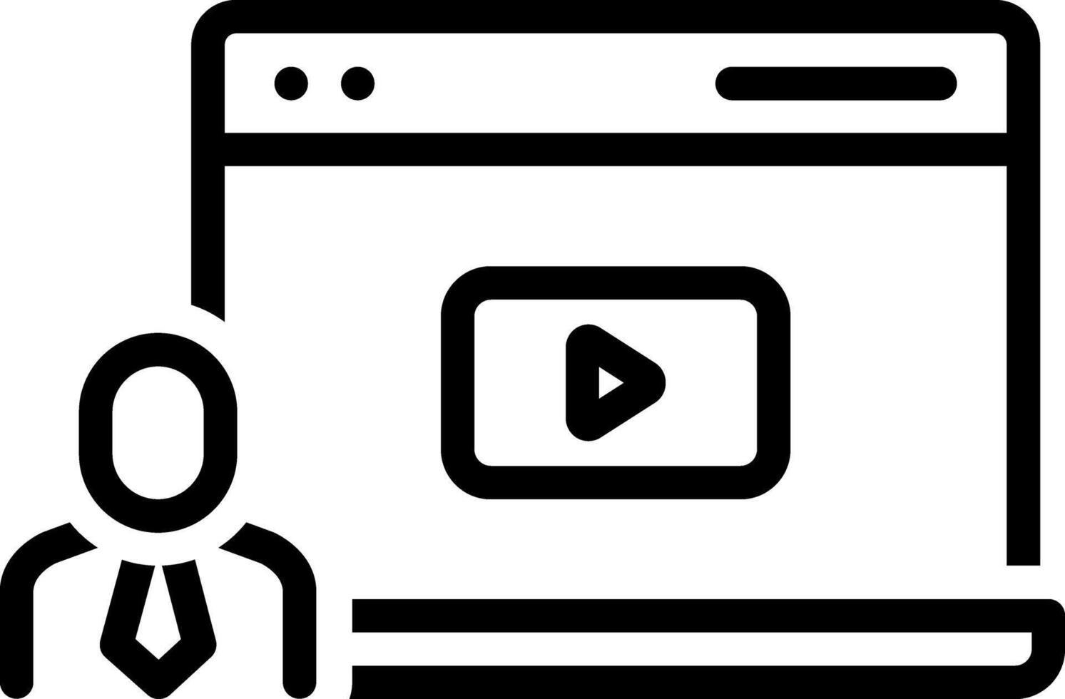 Black line icon for online vector
